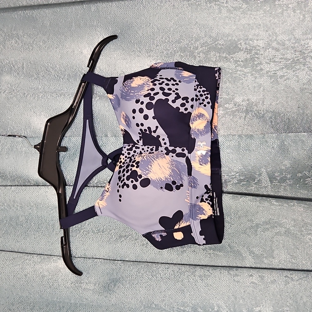 3 for $13.00! Under Armour Sports Bra - Blue and Peach Print.